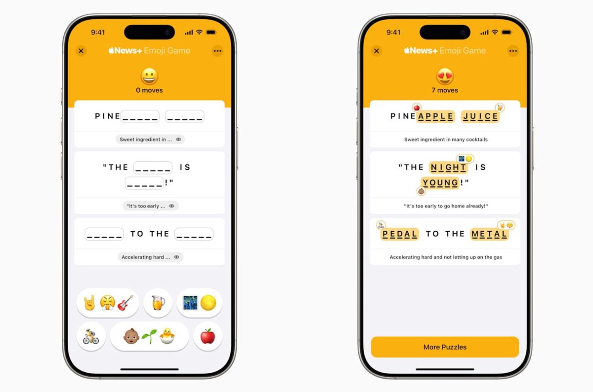 Apple Launches Emoji Game with Unique Word Puzzle Experience for News+ Subscribers