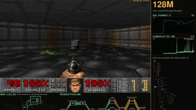 Doom Rendered Entirely in SQL Database, Achieving 35 FPS