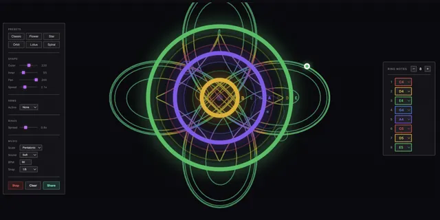 Musical Spirograph: Generative Art Meets Music in Your Browser